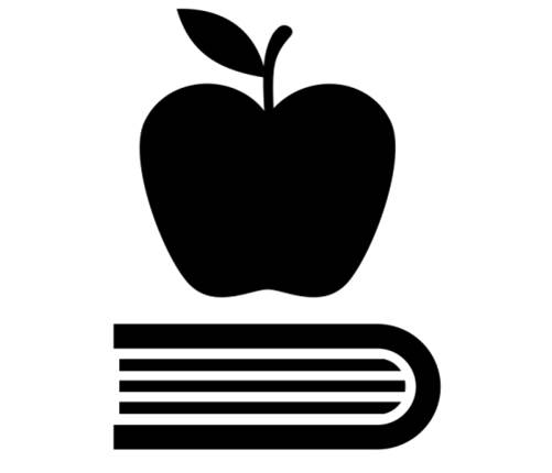 graphic of an apple on top of a book